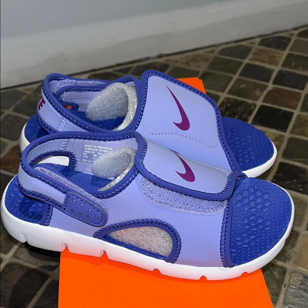 Nike Kids Blue and Purple Sandals - Picture 3 of 5
